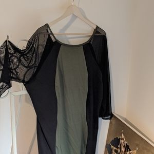 Cute casual dress with sheer sleeves